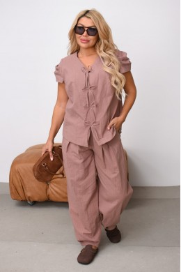 Брючный костюм с завязками на жа