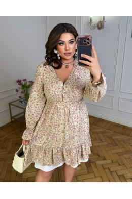 Платье штапель с двойной юбкой и вола