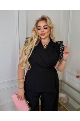 Брючный костюм с жилеткой кружевной д