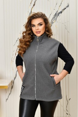 Удлиненная жилетка букле с воротником