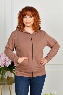 Кофта худи с капюшоном на змейке двунитка