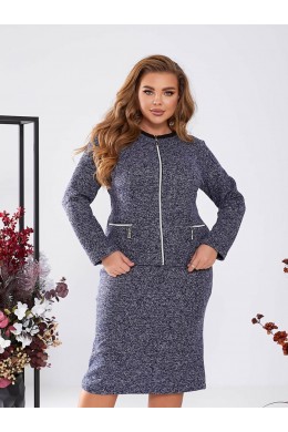 Костюм на змейке с юбкой букле