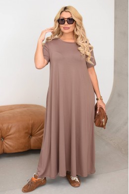 Длинное свободное платье с кар