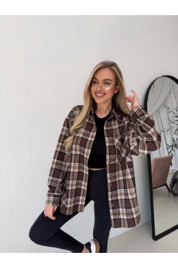 Рубашка свободного кроя фланель клетк