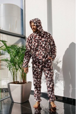 Пижама махровая ягуар с карманом кенг
