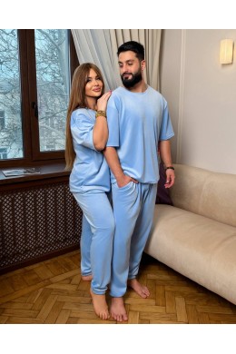 Костюм для дома футболка и штаны пижама велюр