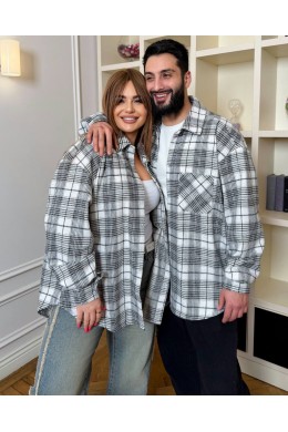 Удлиненная оверсайз рубашка байк